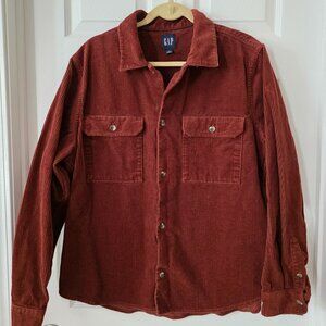 Gap Corduroy Button Up Rust Long Sleeved Shirt Top Men's size Large